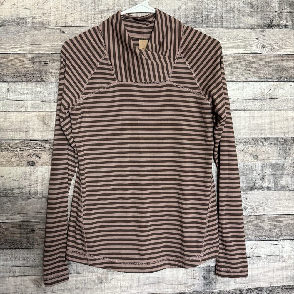 Indyeva Womens Pullover Top Sz Small Brown Striped Long Sleeve Outdoors